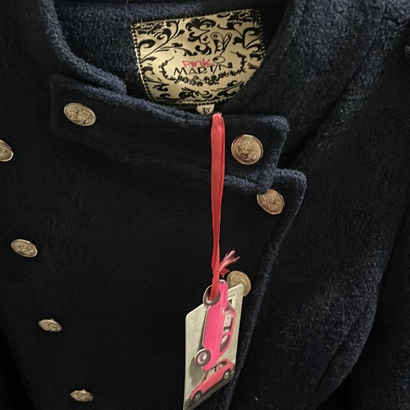 NWT Pink Martini wool blend military jacket - Picture 8 of 10